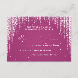 Elegante Boda RSVP Noche Dazzle Berry Rosa