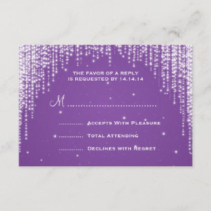 Elegante Boda RSVP Noche Dazzle Negro