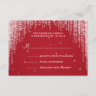 Elegante Boda RSVP Noche Dazzle Rojo