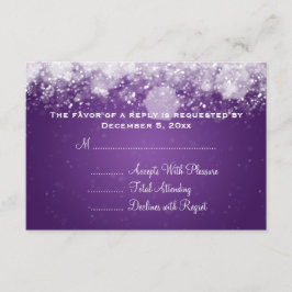 Elegante Boda RSVP Noche esparcido morado