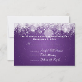 Elegante Boda RSVP Noche esparcido morado