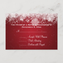 Elegante Boda RSVP Noche Esparkling Red