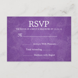 Elegante Boda RSVP Romántica París Púrpura