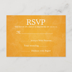 Elegante Boda RSVP Romántico Naranja de París