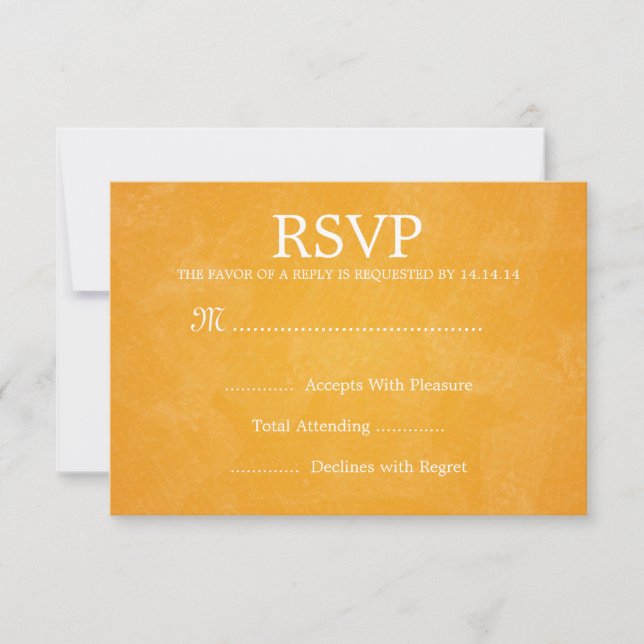 Elegante Boda RSVP Romántico Naranja de París (Anverso)