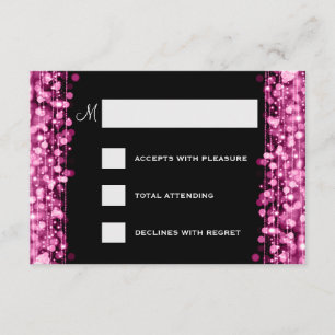 Elegante Boda RSVP Sparkles rosado