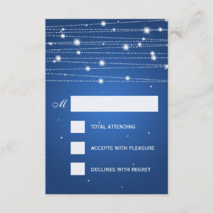 Elegante Boda RSVP Sparkling Lines Sapphire Azul