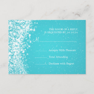 Elegante Boda RSVP Sparkling Wave Blue