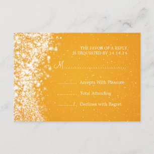 Elegante Boda RSVP Sparkling Wave Naranja