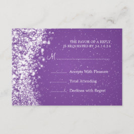 Elegante Boda RSVP Sparkling Wave Purple