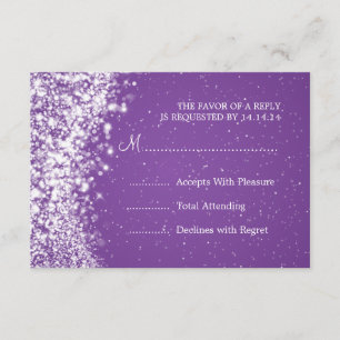 Elegante Boda RSVP Sparkling Wave Purple