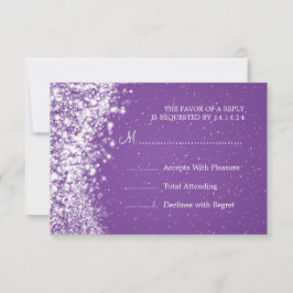Elegante Boda RSVP Sparkling Wave Purple
