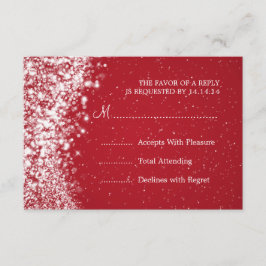 Elegante Boda RSVP Sparkling Wave Red