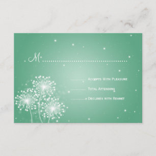 Elegante Boda RSVP Verano Sparkle Mint Verde