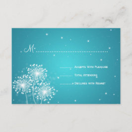Elegante Boda RSVP Verano Sparkle Turquesa