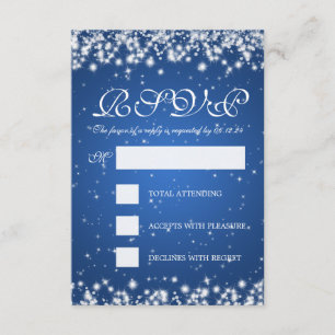 Elegante Boda RSVP Winter Sparkle Blue