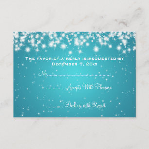 Elegante Boda RSVP Winter Sparkle Blue