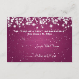 Elegante Boda RSVP Winter Sparkle Pink