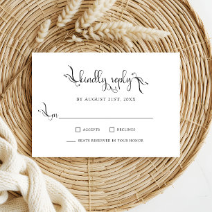 Elegante Boda Scipt Por Favor Reproducir Tarjetas 