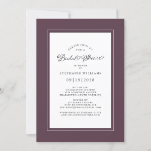 Elegante Boda Shower Tarjetas de Boda Caligrafía P