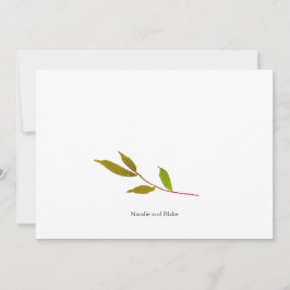 Elegante Boda Simple Gracias y Tarjeta de Nota