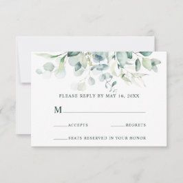 Elegante Boda Verde Foliage RSVP