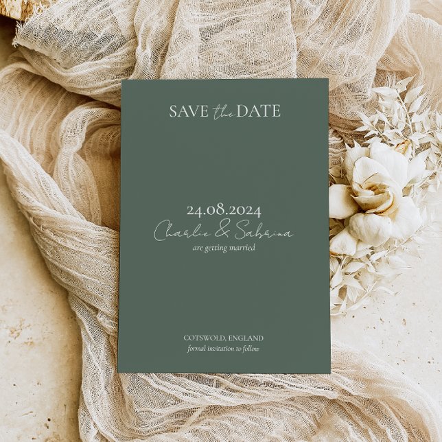 Elegante boda verde sabia salva las tarjetas de ci (Subido por el creador)