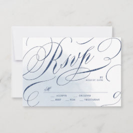 Elegante boda vintage de caligrafía naval RSVP