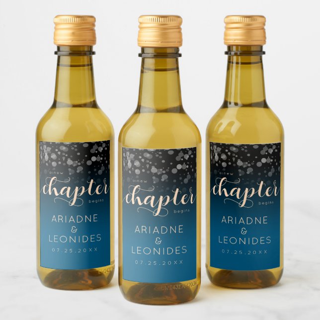 Elegante Bodas de Melocotón Azul Oceánico Un Nuevo (Botellas)