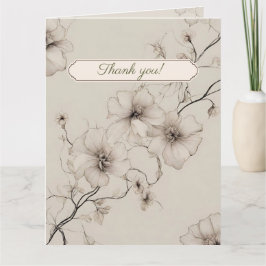 Elegante Boho Boda Floral Tarjeta de agradecimient