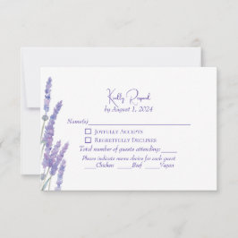 Elegante Boho Bodas Flores de Lavanda Púrpura RSVP