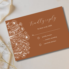 Elegante Boho Burnt Naranja Wedding RSVP