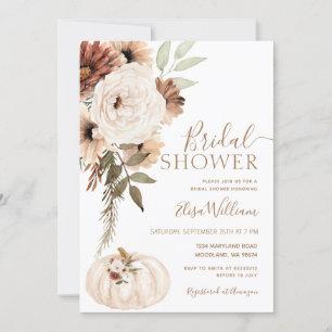 Elegante Boho de calabaza novia Invitación a ducha