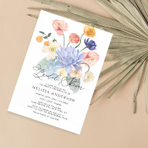 Elegante Boho Floral Bridal Ducha Invitación