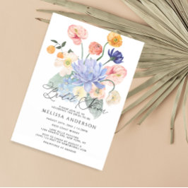 Elegante Boho Floral Bridal Ducha Invitación