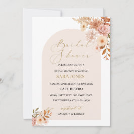 Elegante Boho Floral Bridal Ducha Invitación