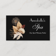 Elegante Boho Floral Spa tarjeta de visita