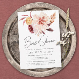 Elegante Boho Moda Floral Bridal Ducha Invitación