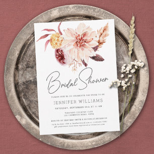 Elegante Boho Moda Floral Bridal Ducha Invitación