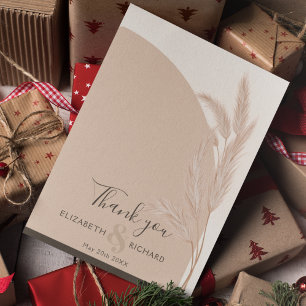 Elegante Boho Pampas Boda moderno - Tarjeta de agr