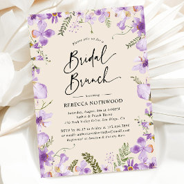 Elegante Boho Purple Bridal Brunch Invitación