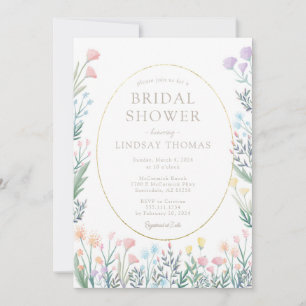 Elegante Boho Wildflower Bridal Shower Invitación
