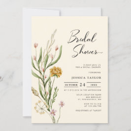 Elegante Boho Wildflower Bridal Shower Invitación