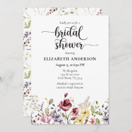 Elegante Boho Wildflower Bridal Shower Invitación