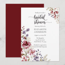 Elegante Boho Wildflower Bridal Shower Invitación