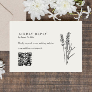 Elegante Boho Wildflower QR Boda Código RSVP