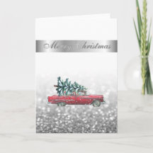 Elegante Bokeh, Chic Coche Retro Navidad Árbol