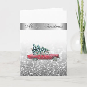 Elegante Bokeh, Chic Coche Retro Navidad Árbol  