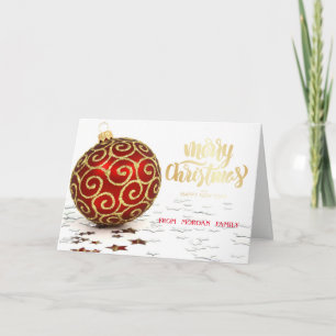 Elegante Bola de Navidad Roja Estrellas de Navidad