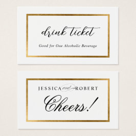 Elegante boleto de bebida Faux Gold Border